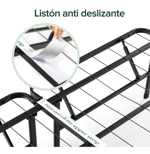 Imagen 9 de 9 de Base De Cama Europea Zinus 1.5 Plazas Long 105x200x36cm