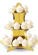 Comprar Porta Torta Cupcakes Porta Cupcake Bandeja Porta Cupcake Color Dorado