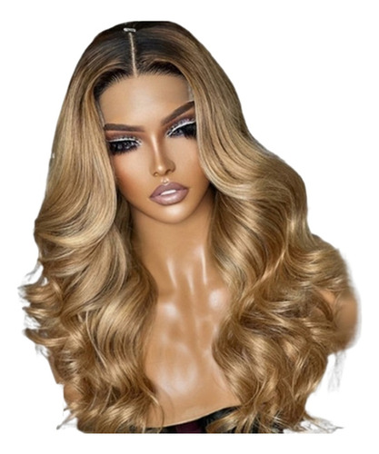 Front Lace Loira Raiz Esfumada Ondulada Fibra De Proteína