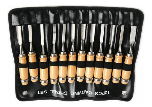 Herramienta Cincel Mano Para Tallar Madera 12 Pieza