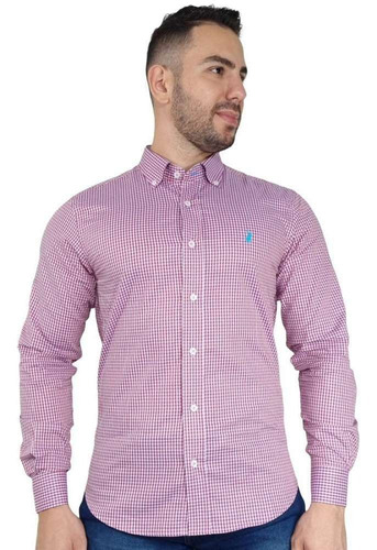 Camisa Austin Western Exclusivo Manga Longa Xadrez Rosa