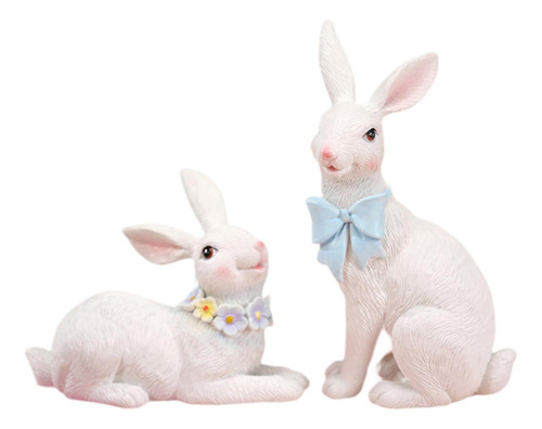 2x Estatua De Conejos Con Lindos Conejos De Conejos,