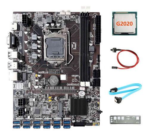 Placa Base B75 12usb Btc Mining, Cpu G2020, Cable Y Cabina D