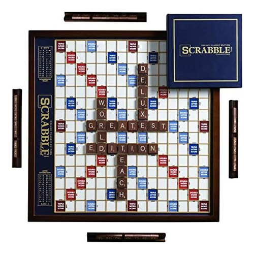 Scrabble Deluxe Edition Con Tablero De Juego Giratorio De Ma