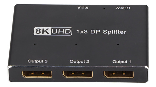 Divisor Displayport 1x3, 8k, 30 Hz, 4k 144 Hz, Hub Triple Ms