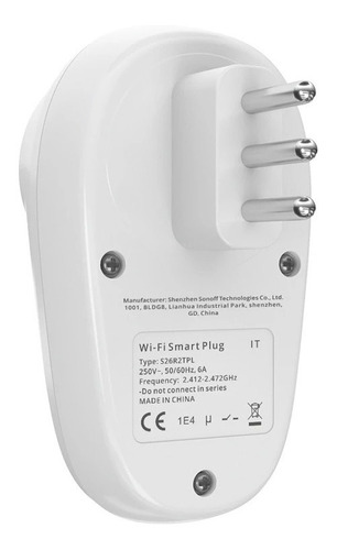 Imagen 3 de 5 de Enchufe Inteligente Wi-fi Sonoff S26r2tpl-it Ahorro Energía