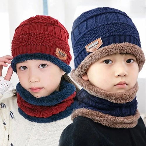 Imagen 9 de 9 de Chullo + Cuellera Tipo Chalina - Niños Niñas Invierno Frio