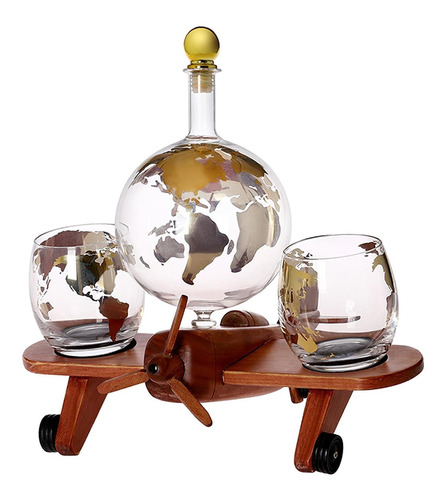 Whisky Decanter Globe Set Con 2 Vasos De Whisky De Globo 