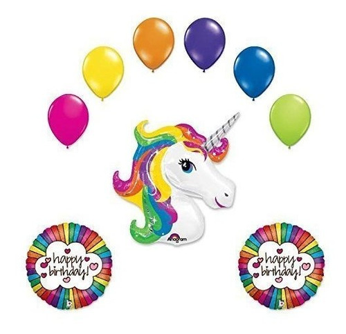 Anagrama Unicornio 9 Pc Cumpleaños Partido Del Ramo Del Glob
