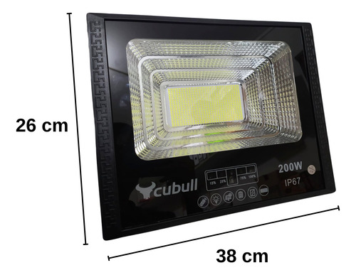 Reflector Led 200w Con Panel Solar Cubull Pz-200