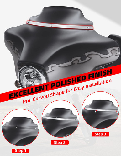 Moldura De Parabrisas Pulida Cromada Harley Davidson 1996-20