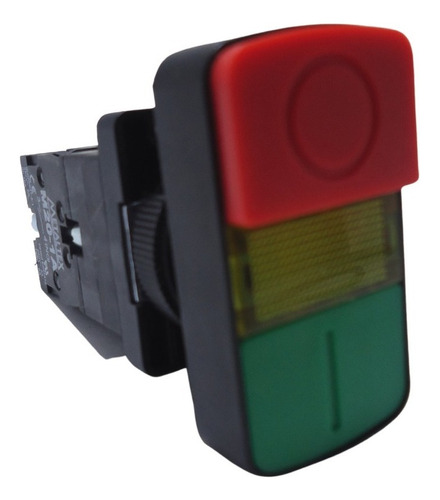 Botão Duplo Iluminado 22mm Verde E Vermelho 220v