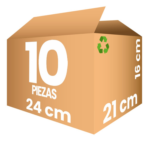 10 Cajas Cartón Chica (24x21x16) Envíos, Paquetes, Mudanza (Reacondicionado)