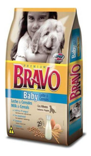 Alimento Bravo Premium Baby para cão filhote sabor leite e cereais em sacola de 20kg