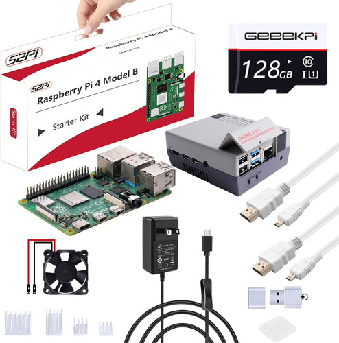 Geeekpi Raspberry Pi 4 8gb Starter Kit - Edición De 128gb, C