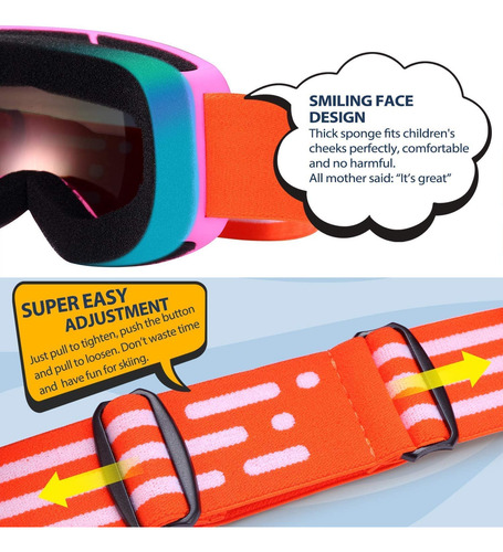 Gafas De Esquí Para Niños Marca Modelo 5 A 14 Años Color Del Armazón Color De La Lente