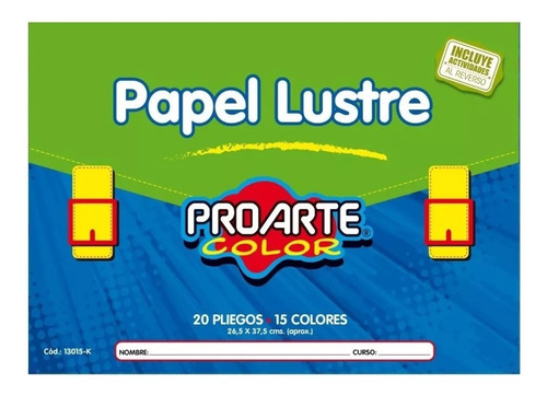 Papel Lustre X 20 Hojas (15 Colores Surtidos)