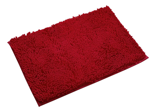 Alfombra De Baño Antideslizante Microfibra Extra Suave Roja