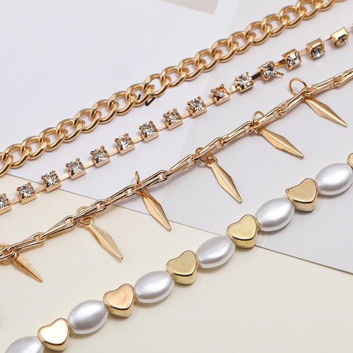 4 Uds Tobillo Pulsera Con Cuentas Pie Cadenas Pie Joyería