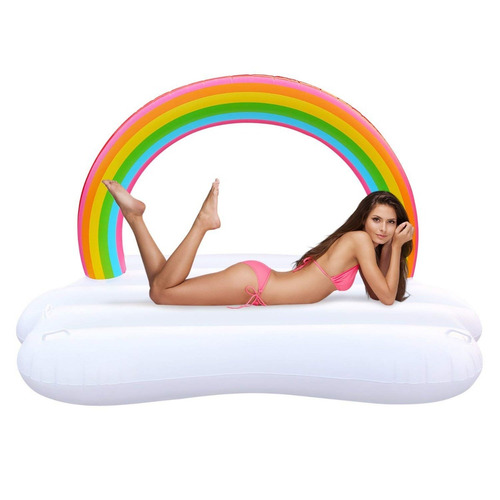Inflable Colchoneta Nube Arcoiris Gigante Para Pileta+cuotas
