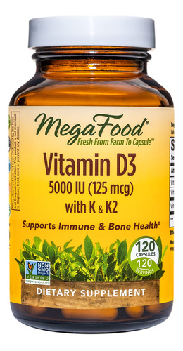 Megafood Vitamina D3 5000 Iu (125 Mcg)  Salud Sea Y Apoyo In