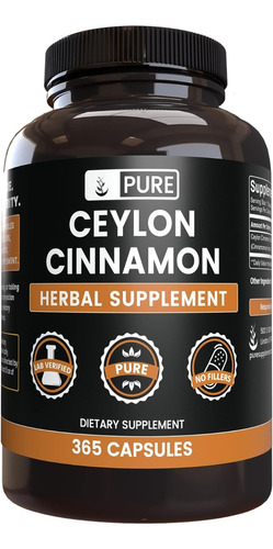 Pura Canela /cinnamon De Ceylon Organica 3850mg Max 365caps