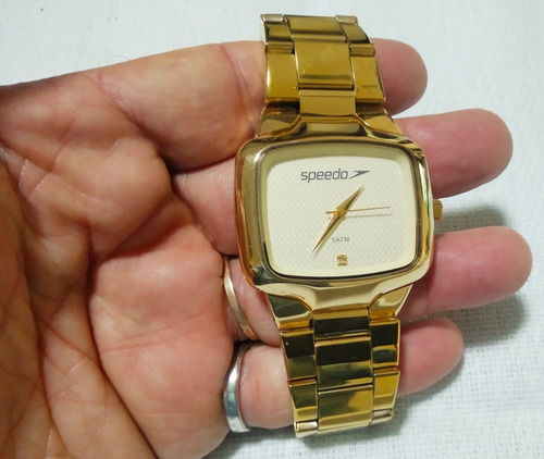 Relógio Speedo Dourado Lindo Grande Pouco Uso Veja Fotos