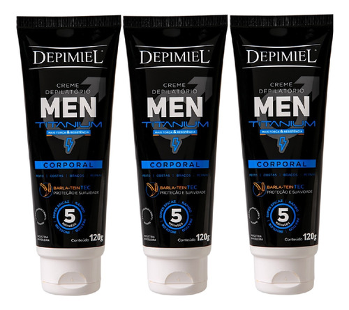 Kit C/ 3 Creme Depilatório Masculino Homem Men 120g Depimiel