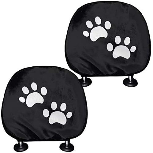 Black Paw Print - Juego De 2 Fundas Reposacabezas De Co...