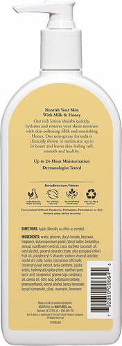 Las Abejas De Burt Milk & Honey Loción Para El Cuerpo, Piel