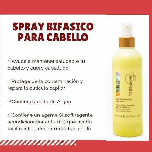 Spray Bifasico Reparador Para Cabello Terramar