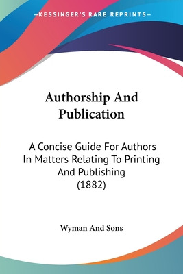 Libro Authorship And Publication: A Concise Guide For Aut...