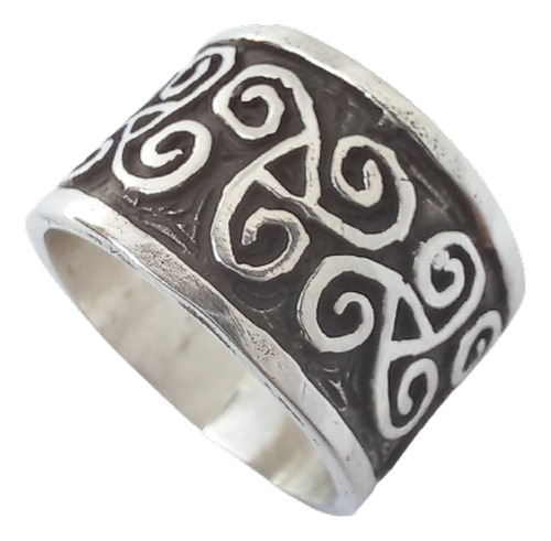 Triskel Celta Anillo Plata Macizo Original  Varias Medidas 