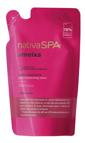 Refil Hidratante Corporal Nativa Spa Ameixa 400ml Oboticário