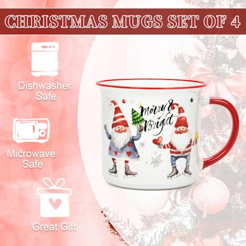 Tazas De Navidad Homlouue, Set De 4 Tazas De Navidad, Tazas