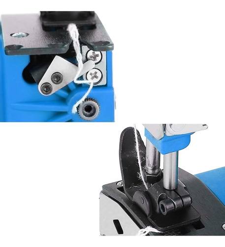 Máquina Costura Saco Sacaria C/ Bomba Óleo + 4 Linha E Óleo Cor Azul 220v
