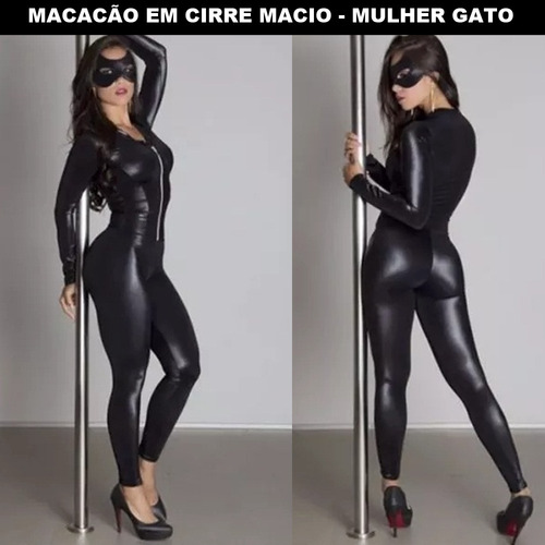 Macacão Batman Mulher Gato Festa Macacão Macio Cirrê