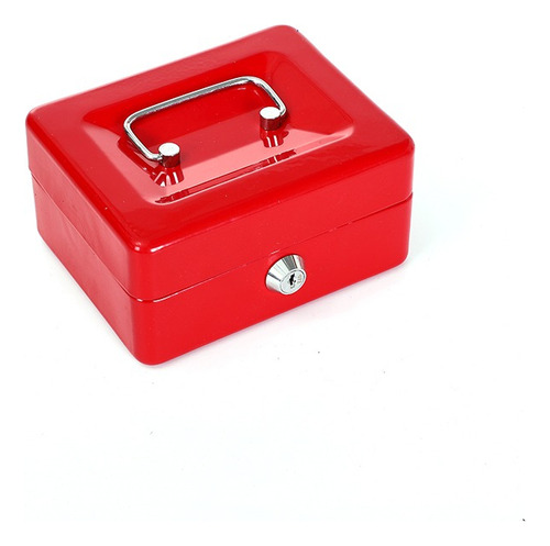 Caja Metálica De Seguridad 20x16x9cm Color Rojo
