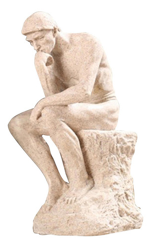 Escultura De Resina De Piedra Arenisca Blanca Estatua Del Pensador Figura Abstracta Arte Artesanal Tallado A Mano Para La Estantería De La Oficina En El Hogar Manualidades De Escritorio Regalos 