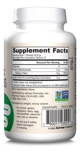 Jarrow Formulas Fibra Prebiótica Inulina Fos 6.3oz