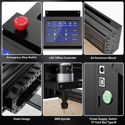 Twotrees Ttc450 Cnc Router Metal/alum/acríl E Motor 500w