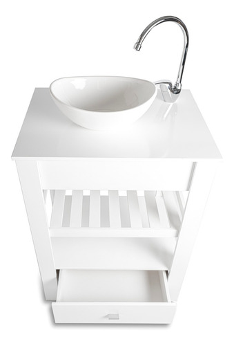 Imagen 5 de 7 de Vanitory 100% Laqueado Blanco Oscuro 60cm (mueble Solo)