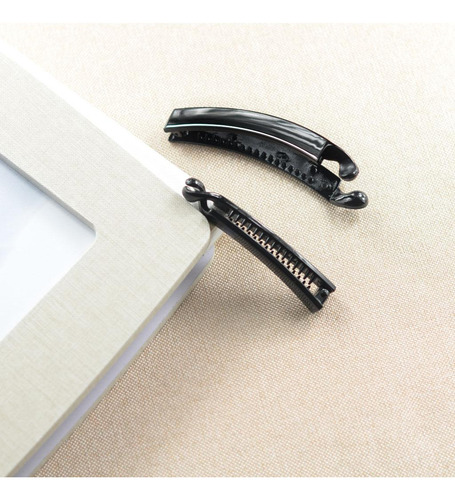 10 × Negro Curved Ponytail Holder Maker Non