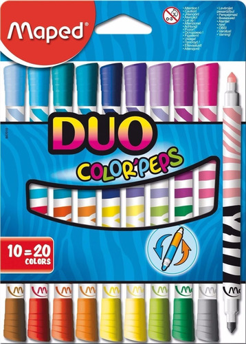 Marcadores Maped Colorpeps Duo Colors X10 20 Colores