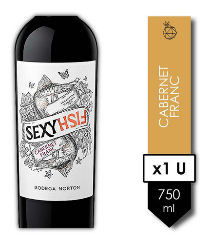 Imagen 2 de 10 de Sexy Fish Cabernet Franc . Vino . 750ml - Tomate Algo® -