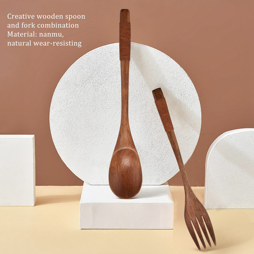 Juego De Cucharas Y Tenedores Japoneses De Madera De 9 Pulga