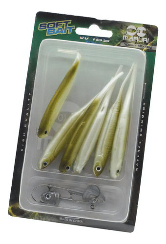 Kit 6 Isca Artificial Soft Shad Macia Pescaria Barco Canoa A