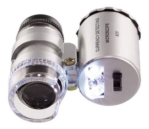 Microscopio Lupa Aumento 60x Luz Led Y Uv P Billetes Falsos