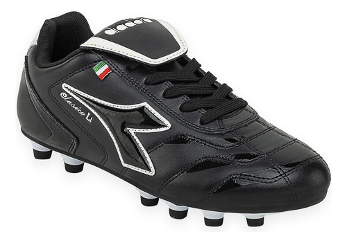 Botines Futbol Diadora Clasico Cuero Lt Negro Solo Deportes