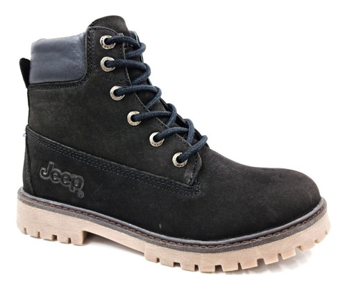 Botas Jeep Sahara 4304 Color Negro Nobuck Para Mujer 